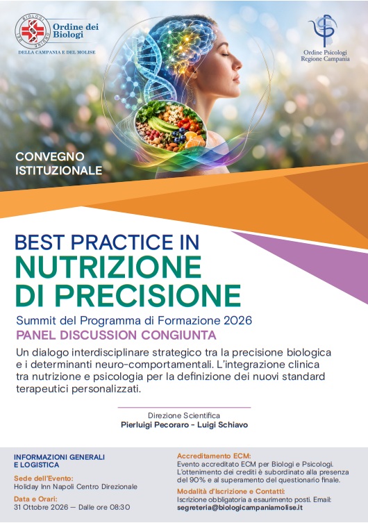 “Best Practice in Nutrizione di Precisione”: il 31 ottobre a Napoli il Summit del Programma di Formazione 2026